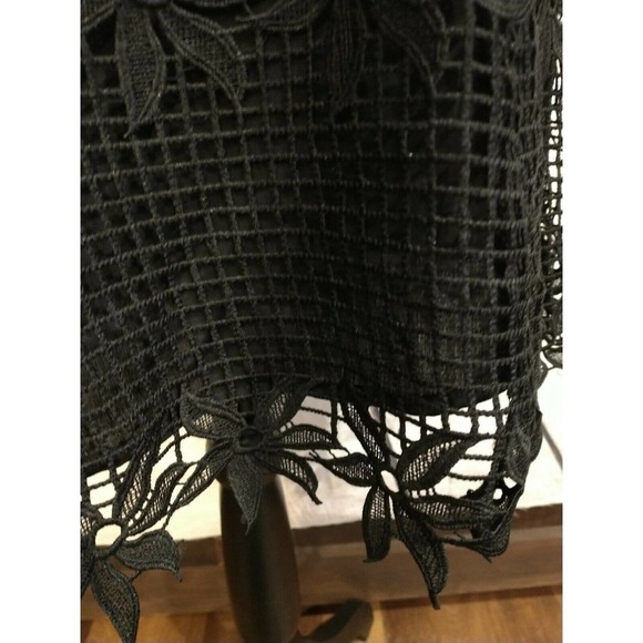 Skies are Blue Lined A Line Black Lace Crochet Sleeveless Size Small Dress NEW - Picture 4 of 10